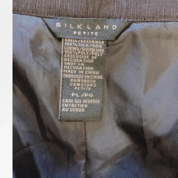 Silkland Petite 100% Silk Black & Gold Pants  Trousers Size PL/PG - Picture 7 of 9